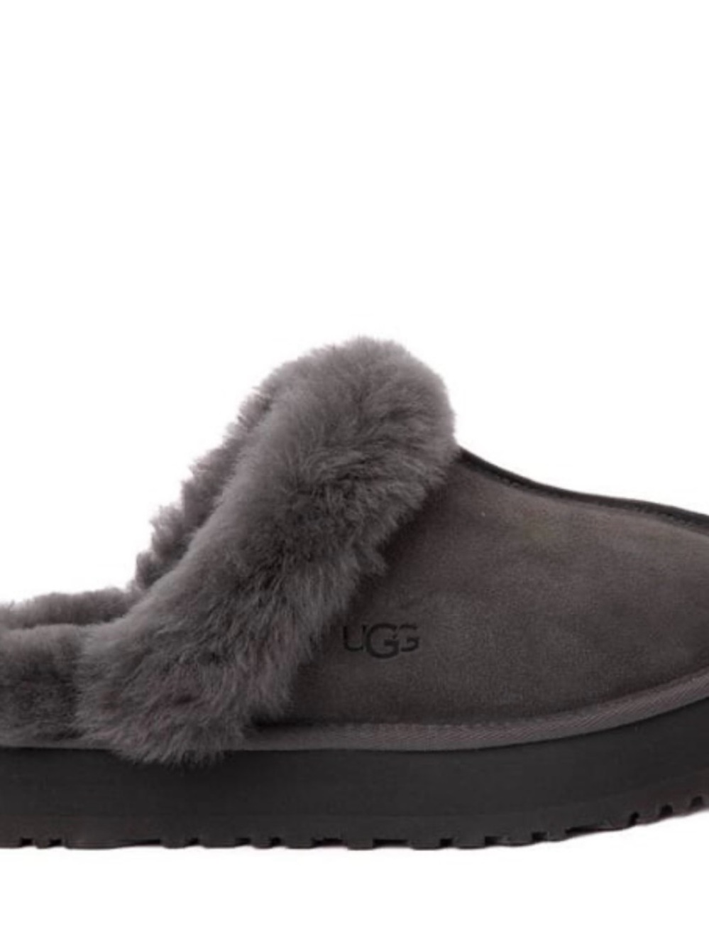 Womens UGG Disquette Platform Clog - Charcoal